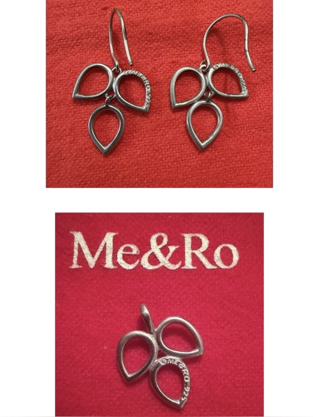 Me&Ro Lotus Petal Pendant & Earrings Set - Vintage Rare!